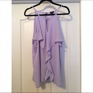 Adorable Lilac Ruffle Tunic Blouse