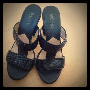 Michael Kors black sequin heels