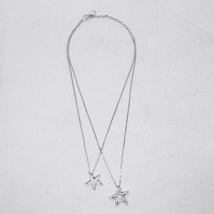 Swarovski Duo Chain Crystal Stars Pendent Necklace