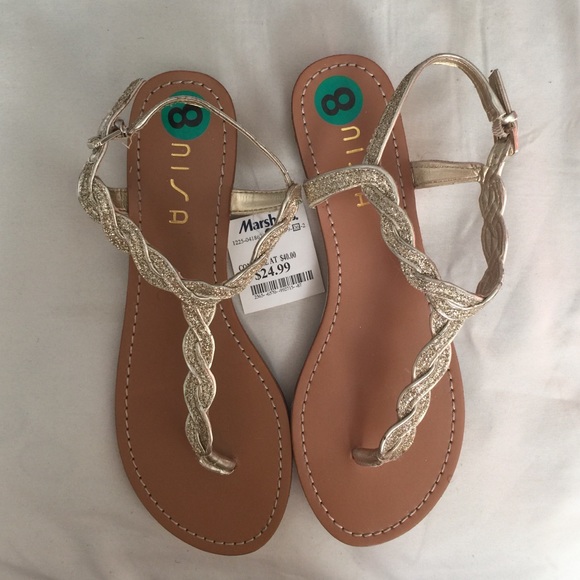 Cute gold sparkly sandals