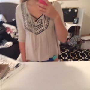 Hollister cream top with beading