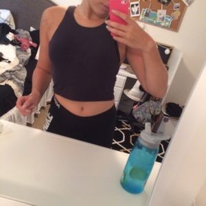 Black. Grey. Faded look crop top