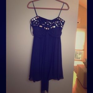 Navy blue bcbg dress with sequins