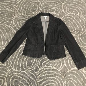Ann Taylor Loft dark washed blazer/jean jacket