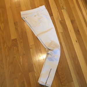Zara off white straight leg pant