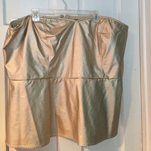 Torrid Gold Strapless Peplum Top