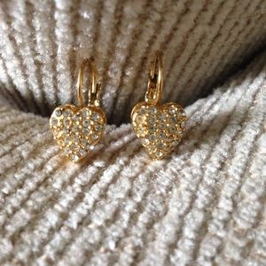 Gold heart shaped earrings