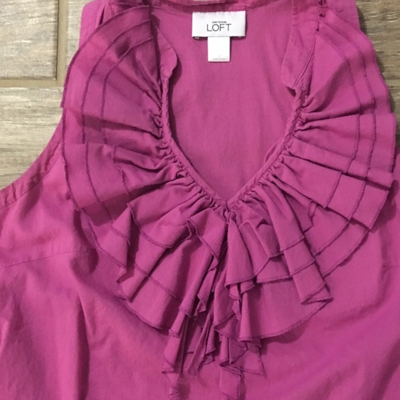 Loft Pink Ruffle Blouse - Picture 3 of 4