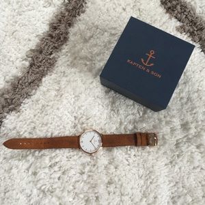 Kaptenandson vintage suede watch,