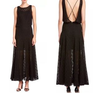 Rebecca Minkoff Backless Black Lace Maxi Dress