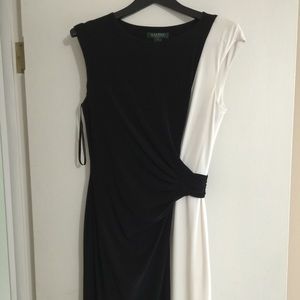 Lauren black and white dress size 10