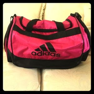Hot pink Adidas duffle bag