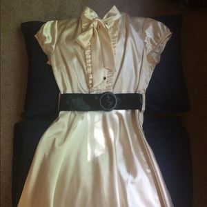 Cream silk dress