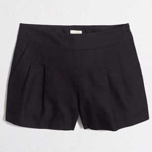 J Crew NWT Black Pleated Shorts Size 10