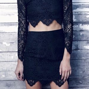 For Love and Lemons Midnight Lace Skirt