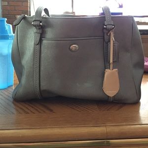 Silver/ grey coach purse