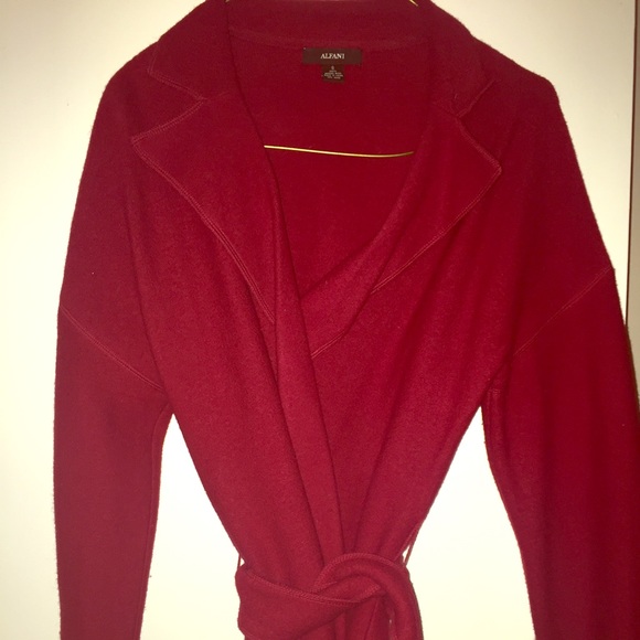 Wool wrap jacket.