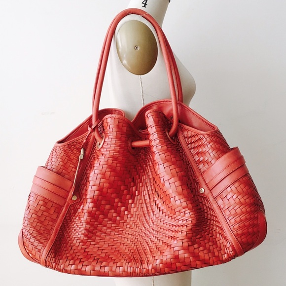 Cole Haan Orange Leather Woven Bag - Picture 1 of 4
