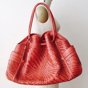 Cole Haan Orange Leather Woven Bag