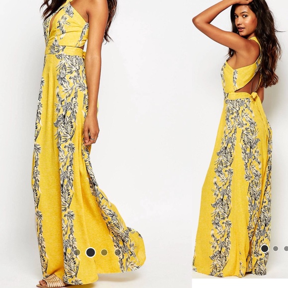 💛ASOS Bohoo Backless Floral Maxi Dress