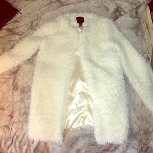 White fur coat