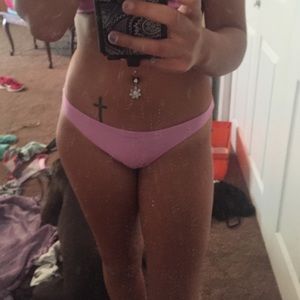 Lavender thong bikini bottoms