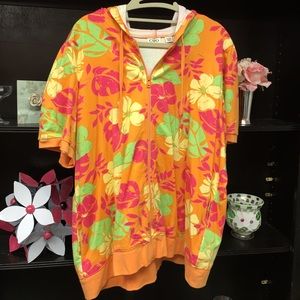 Floral Zip Up Sweat Jacket