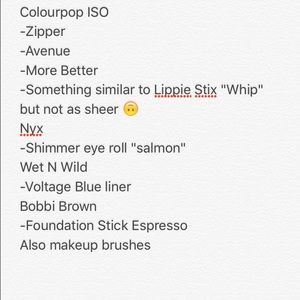 ISO COLOURPOP 😬