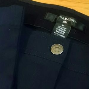 Solid Dark Blue Capris