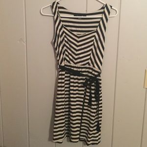 Black and white striped dress