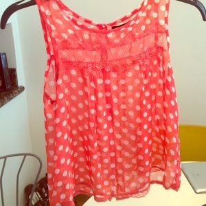 Sheer layering tank, coral pink