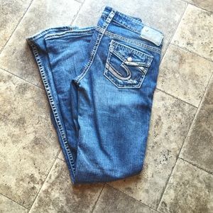 Silver Aiko Flap Bootcut Jeans