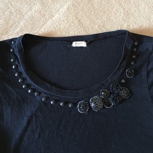 💙J. Crew Navy embellished T- shirt💙