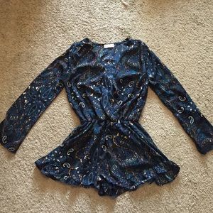 Paisley print v neck romper from Altr'd state