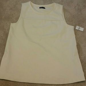 Cream Sleeveless Gap Tank