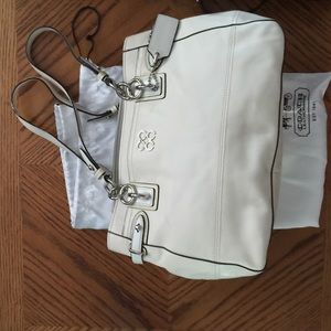 Cream coach purse