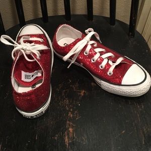 Fabulous red glitter sneakers