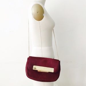 Burgundy Pony Leather Chained Bag