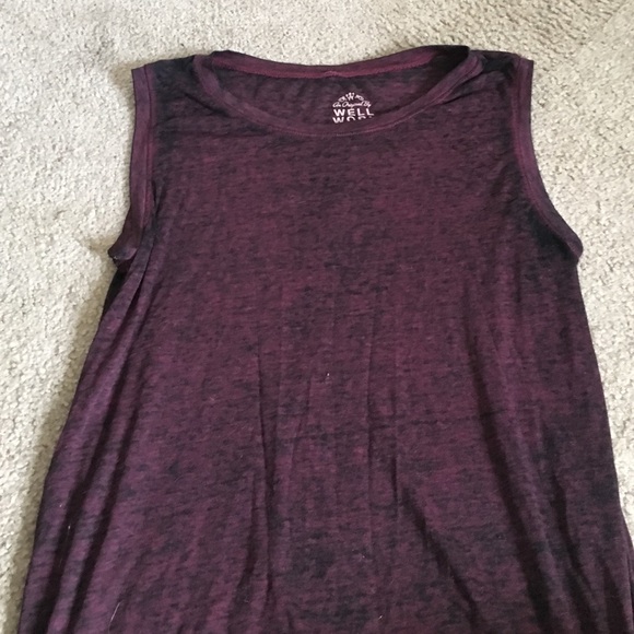 Maroon and Black Burnout Muscle Tank