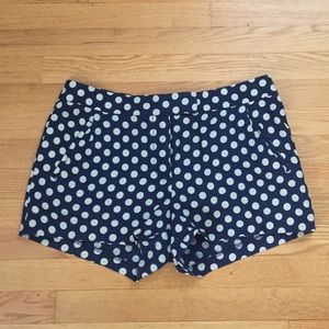 J crew polka dot linen shorts