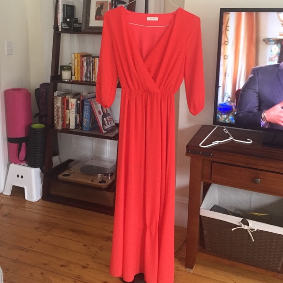 Worn once! Vintage style red maxi. Gorgeous slit
