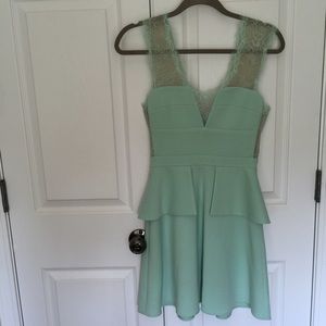 BCBG seafoam colored cocktail dress