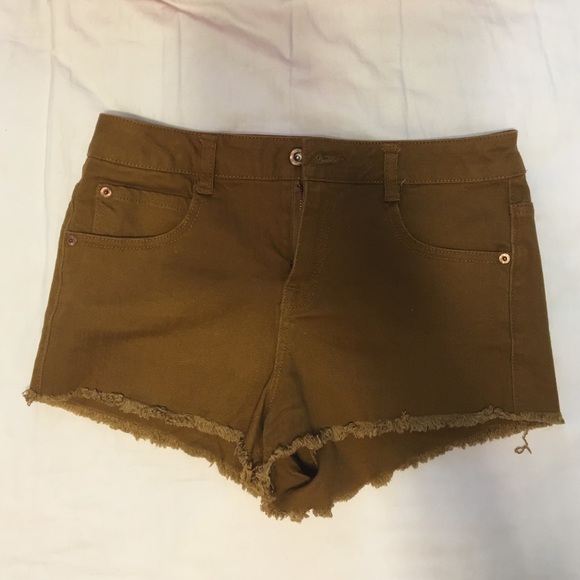 Cutoff tan shorts forever 21