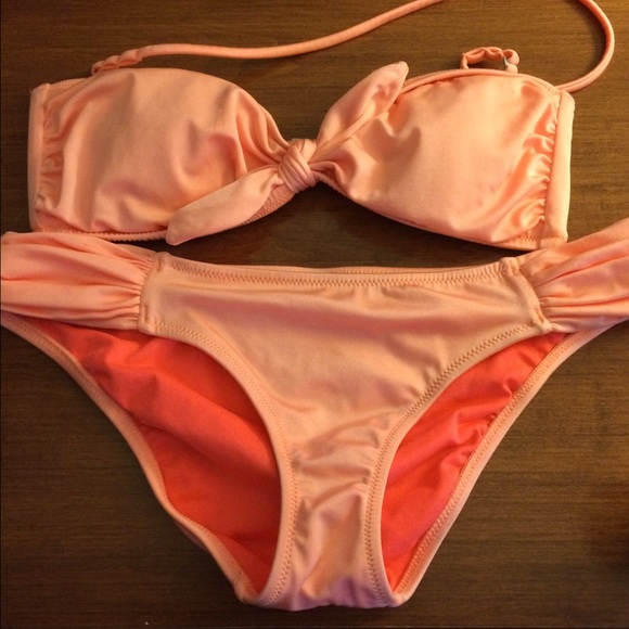 Peach/ Salmon VS BANDEAU TOP AND BOTTOMS