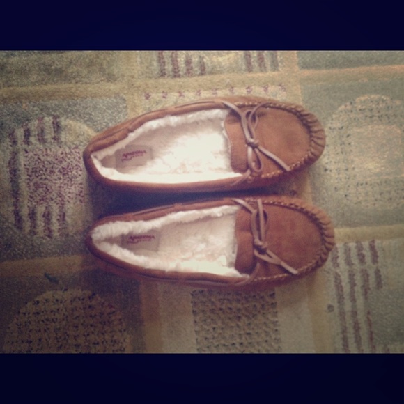 Camel Tone Moccasins w/ Fur Interior