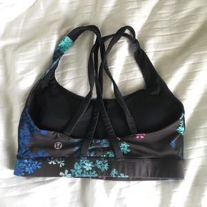 Lululemon flowered strappy sports bra