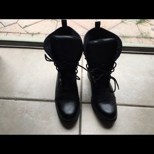 Black combat boots