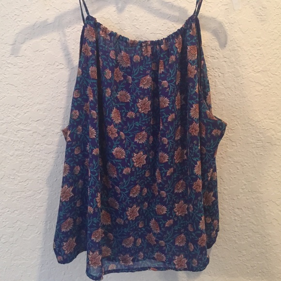 Blue Floral Tank-top - Picture 2 of 4