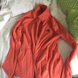 North Face fleece zip up in coral