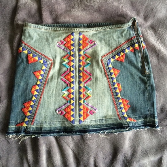 Free People Jean skirt